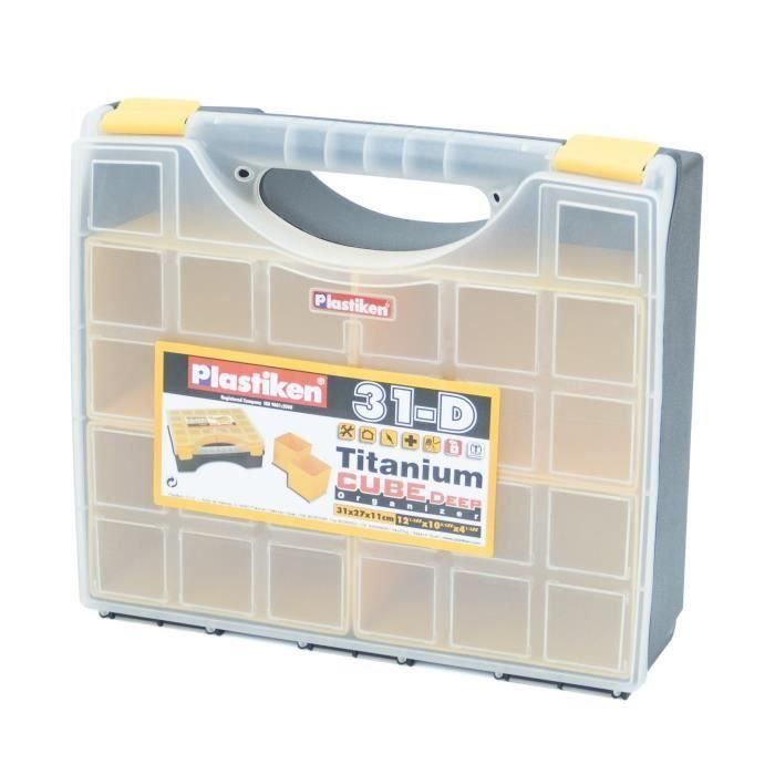 Plastiken 83031D_NOIRE Organizador de herramientas Cubo de plástico 31 cm Titanio