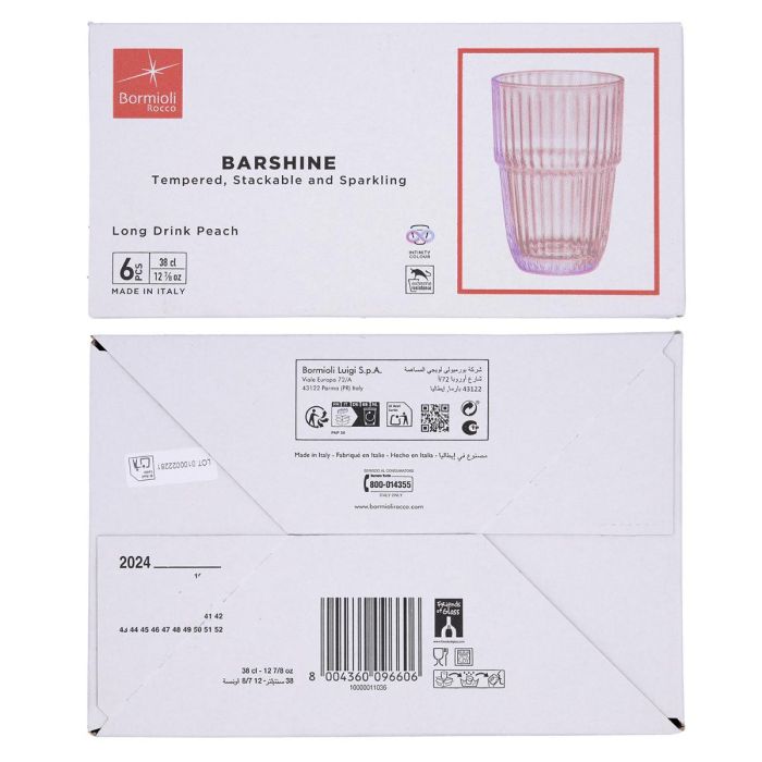 Caja 6 Vasos Altos Vidrio Barshine Bormioli Rocco 38 cL 2 Caja 6 Vasos Altos Vidrio Barshine Bormioli Rocco 38 cL 2