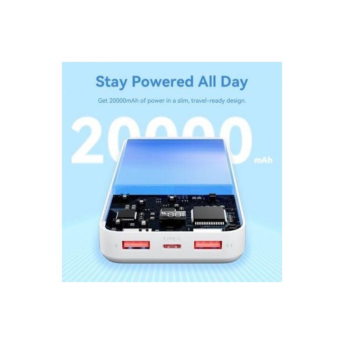 Vention FHLW0 Powerbank 20000mAh 22.5W Carga Rápida, Pantalla Digital, 3 Puertos USB-C USB-A Micro-USB, Blanco, Apto Viaje Avión 2