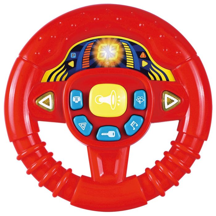 Tachan Volante de Bebé Rojo con Luces y Sonidos de Coche, 12 Melodías, Botones Interactivos, Pilas AA Incluidas, +6 Meses 2