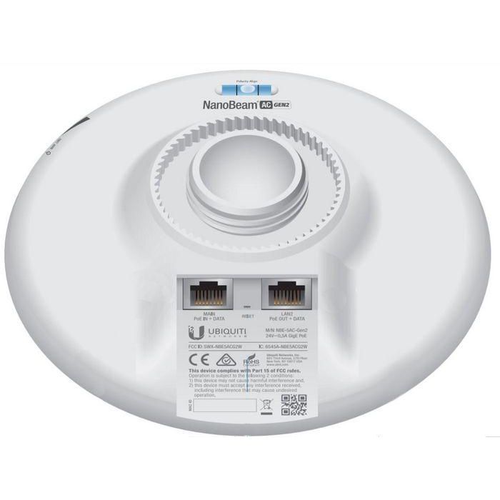 Ubiquiti Networks NanoBeam 5AC Gen 2 Puente WiFi 450 Mbit/s Blanco Ubiquiti Networks NanoBeam 5AC Gen 2 Puente WiFi 450 Mbit/s Blanco