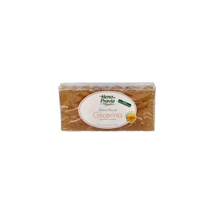HENO DE PRAVIA Jabón de Glicerina en Pastillas, Pack de 3 x 125g