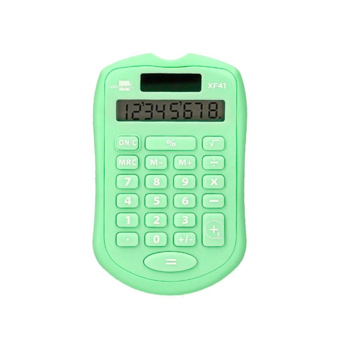 Calculadora Liderpapel Bolsillo Xf42 8 Digitos Solar Y Pilas Color Verde 94x59,5x10,5 mm 2