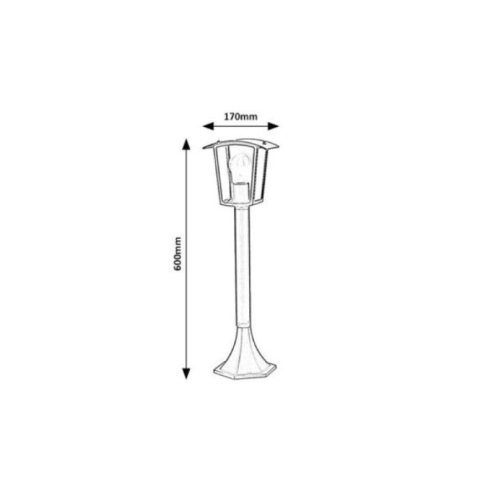 RABALUX RAB-7128 Lámpara de Suelo Exterior Taverna, Aluminio Negro Mate, Pantalla Transparente, 1xE27 IP44, Altura 600mm 2 RABALUX RAB-7128 Lámpara de Suelo Exterior Taverna, Aluminio Negro Mate, Pantalla Transparente, 1xE27 IP44, Altura 600mm 2