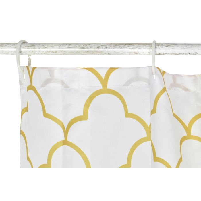 DKD Home Decor Cortina para Hogar Estilo Glam y Diseño Geométrico Blanco Dorado de 180 x 180 cm, Poliéster 90gsm, Pack de 6 Unidades 1 DKD Home Decor Cortina para Hogar Estilo Glam y Diseño Geométrico Blanco Dorado de 180 x 180 cm, Poliéster 90gsm, Pack de 6 Unidades 1