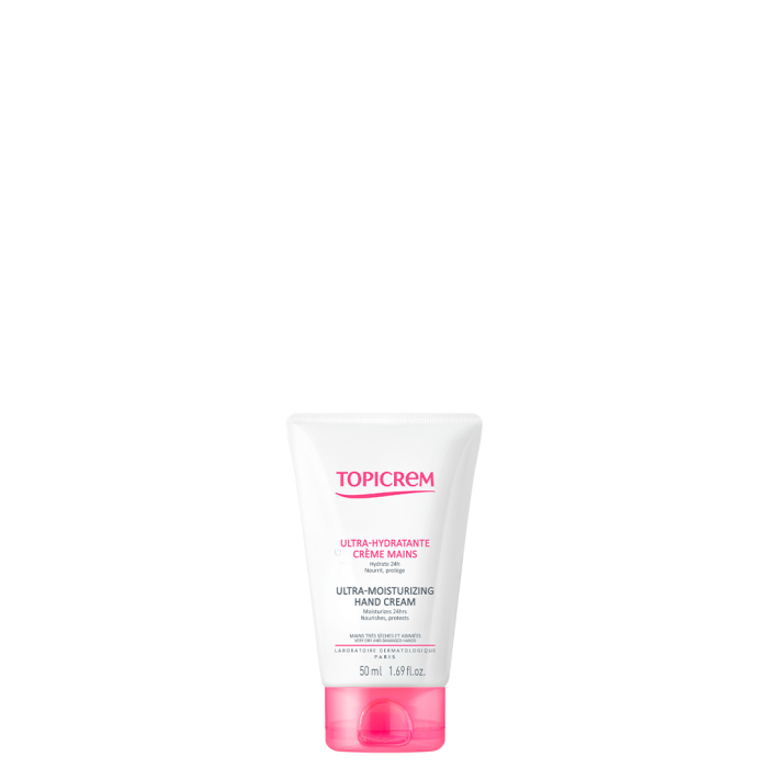 Topicrem Crema de Manos Ultra Hidratante 24h con Urea y Glicerina para Manos Muy Secas Agrietadas y Sensibles 50 ml