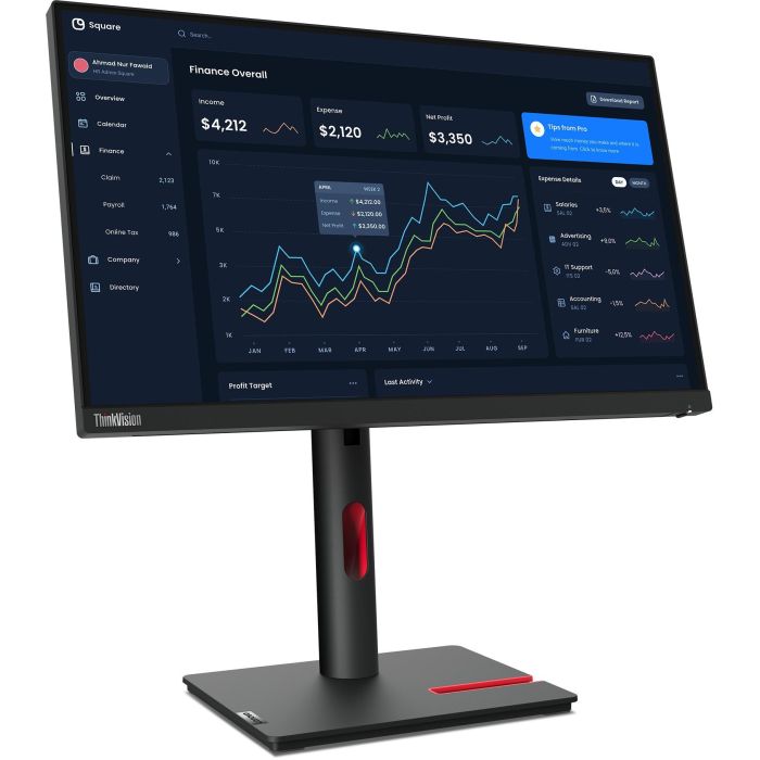 Lenovo ThinkVision T22i-30 Monitor IPS 21.5" FHD (1920x1080) 60Hz 4ms HDMI VGA DP USB Pivot Black 5 Lenovo ThinkVision T22i-30 Monitor IPS 21.5" FHD (1920x1080) 60Hz 4ms HDMI VGA DP USB Pivot Black 5