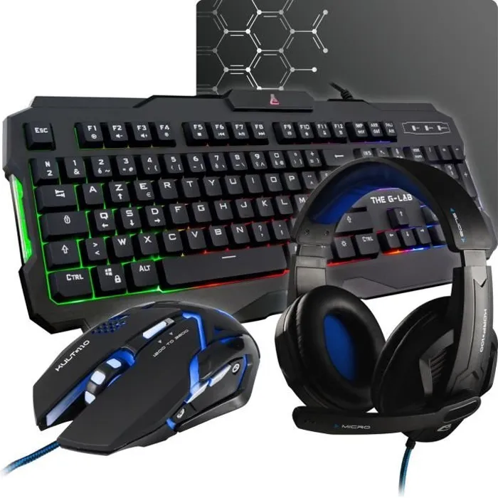 The G-Lab COMBO ARGON Teclado Retroiluminado + Mouse Recubrimiento Suave + Auriculares KORP 100 + Alfombrilla Antideslizante Gaming 0 The G-Lab COMBO ARGON Teclado Retroiluminado + Mouse Recubrimiento Suave + Auriculares KORP 100 + Alfombrilla Antideslizante Gaming 0