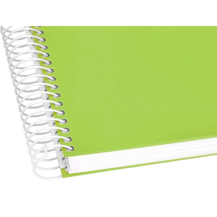 Cuaderno Espiral Liderpapel A4 Crafty Tapa Forrada 80H 90 gr Cuadro 4 mm Con Margen Color Verde 5 unidades 8