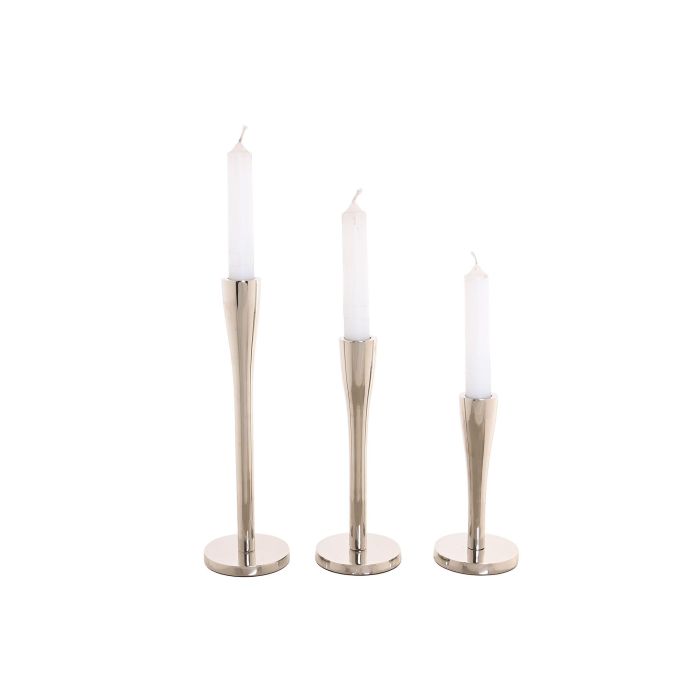 Candelabro Moderno DKD Home Decor Plateado 7.5 x 25 x 7.5 cm Set de 3 3 Candelabro Moderno DKD Home Decor Plateado 7.5 x 25 x 7.5 cm Set de 3 3