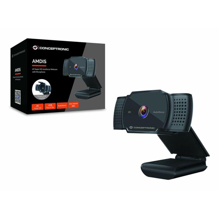 Conceptronic Webcam Amdis02B 2K Super HD 5MP USB con Micrófono Integrado y Cubierta de Privacidad Negro 1 Conceptronic Webcam Amdis02B 2K Super HD 5MP USB con Micrófono Integrado y Cubierta de Privacidad Negro 1