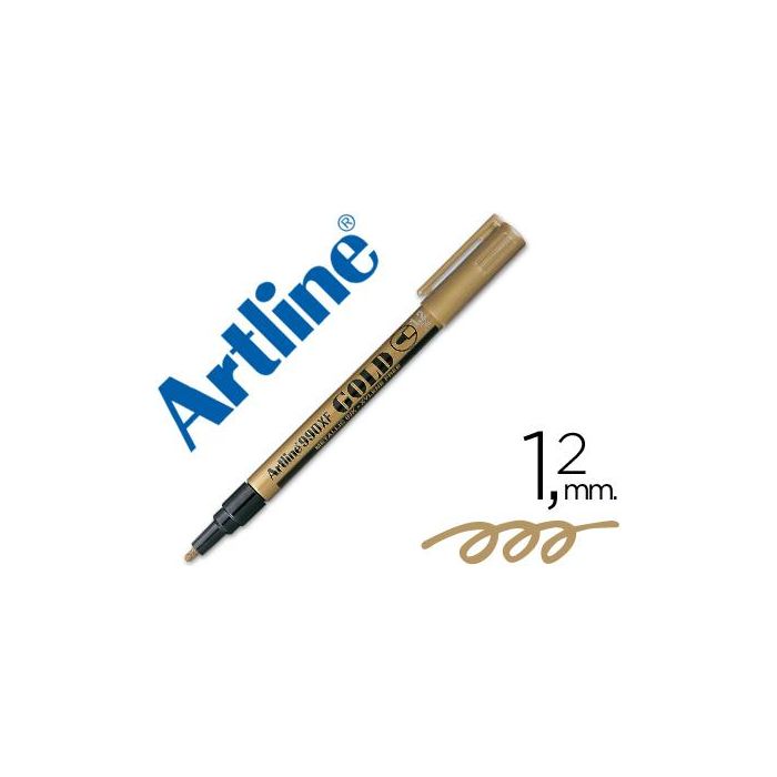 Rotulador Artline Marcador Permanente Punta Metalica Ek-990 Oro Punta Redonda 1.2 mm 12 unidades