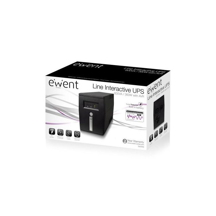 SAI Interactivo Ewent EW3946 360W Negro 360 W 600 VA 4