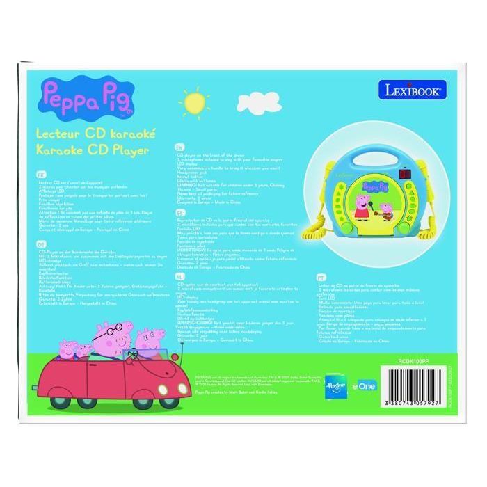 LEXIBOOK - PEPPA PIG - Reproductor de CD Karaoke para niños con 2 micrófonos 3