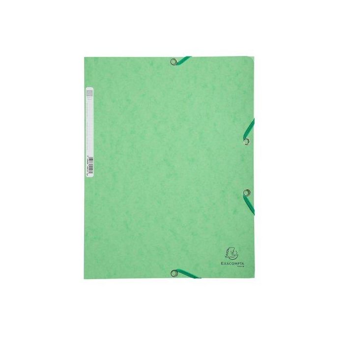 Carpeta De Gomas Y Solapas Exacompta Autentica Cartulina Lustrada A4 Con Etiqueta Verde Claro