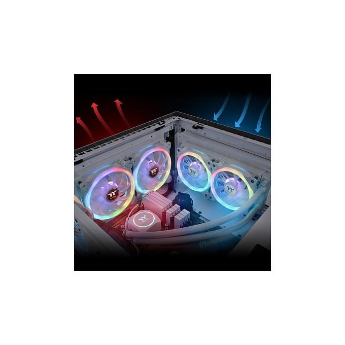 Thermaltake SWAFAN 14 RGB Radiator Fan TT Premium Edition White 3 Pack - Ventilador 140mm RGB, Pack de 3, Blanco, para Radiador