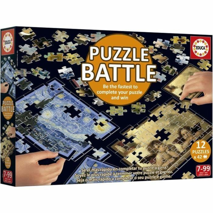 Educa EDU1748018709336 Puzzle Battle Art, 12 puzzles, 42 piezas, para niños a partir de 7 años 1