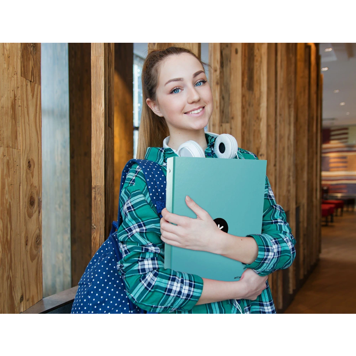 Antartik Carpeta de Anillas A4 Forrada 4 Anillas 25 mm Redondas Color Menta 9