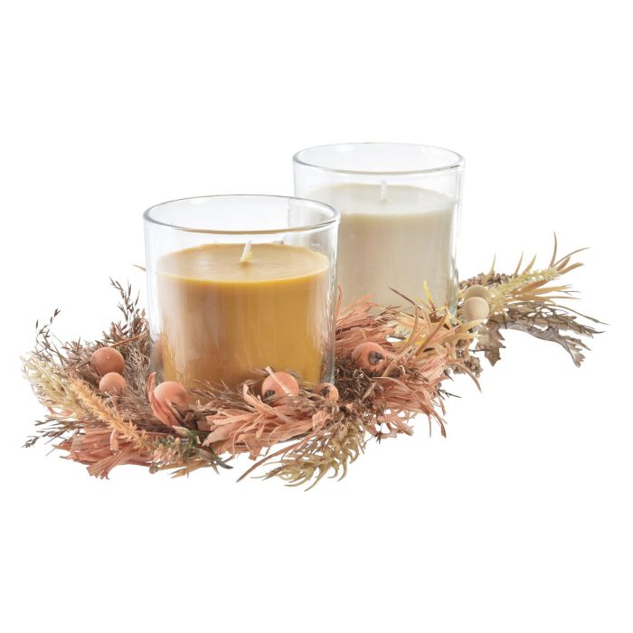 Vela Alpino DKD Home Decor Mostaza Beige 15.5 x 9 x 15.5 cm (6 Unidades)