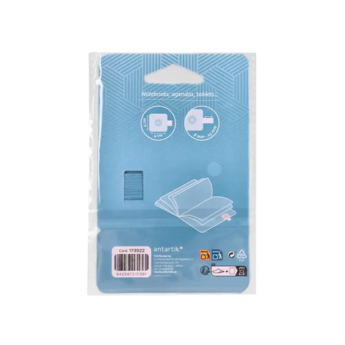 Antartik Portabolígrafo Autoadhesivo con Elástico para Cuaderno, Azul Claro, 40x40 mm 2 Antartik Portabolígrafo Autoadhesivo con Elástico para Cuaderno, Azul Claro, 40x40 mm 2