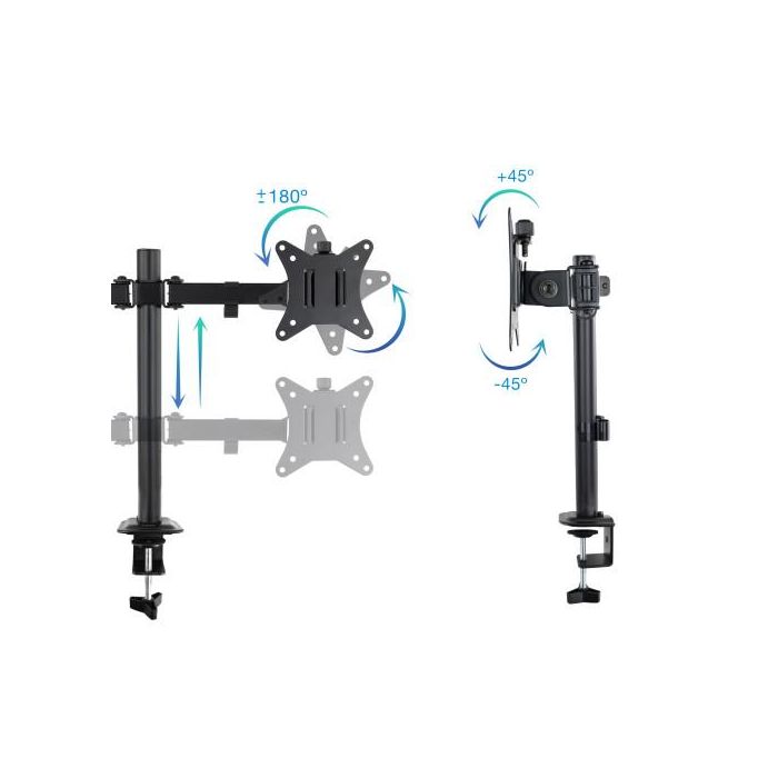 TooQ Soporte de Mesa para 2 Monitores DB1802TN-B Giratorio Inclinable hasta 8kg Negro 1