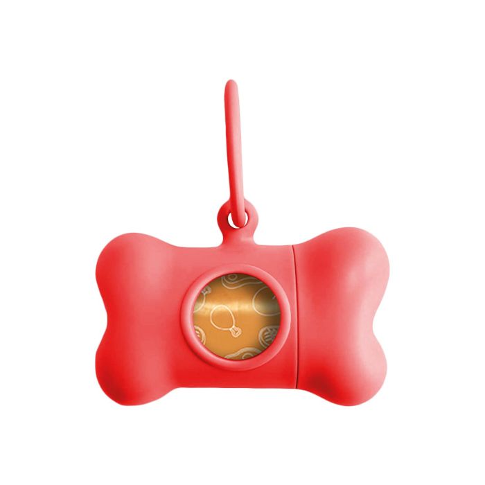 United Pets Bon Ton Classic Dispensador de Bolsas para Recoger Heces Perro Rojo Reciclable con Rollo 10 Bolsas Biodegradables 8x4.2x5 cm