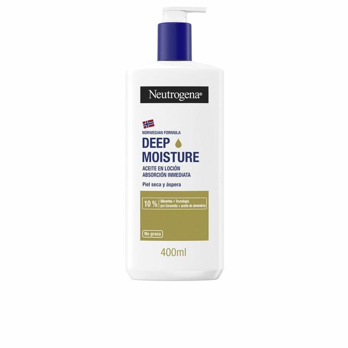 Neutrogena Loción Corporal en Aceite DEEP MOISTURE 400 ml – Hidratación Profunda Rápida Piel Seca y Sensible