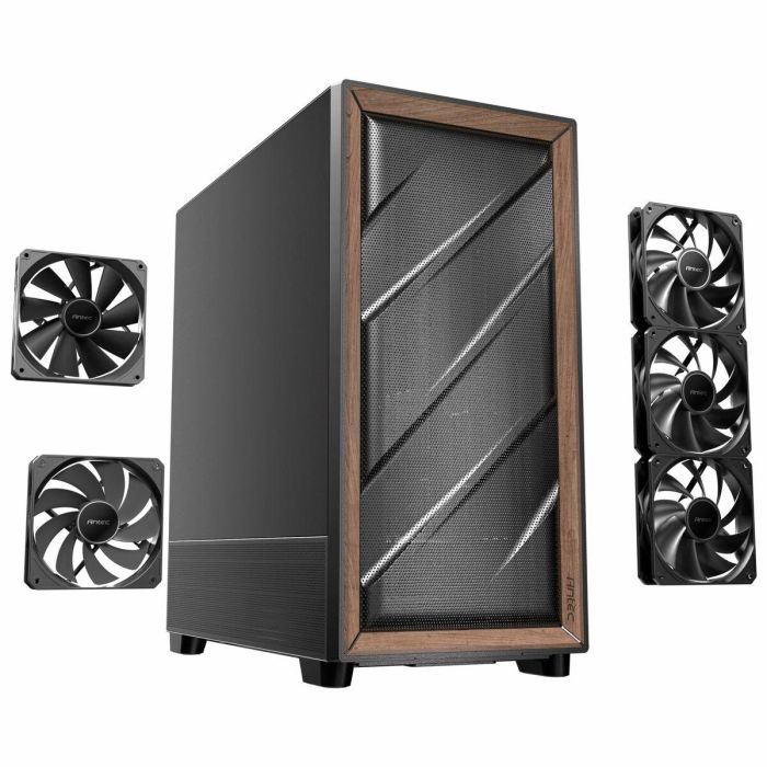 ANTEC FLUX SE Midi Tower para PC, Negro y Madera 10