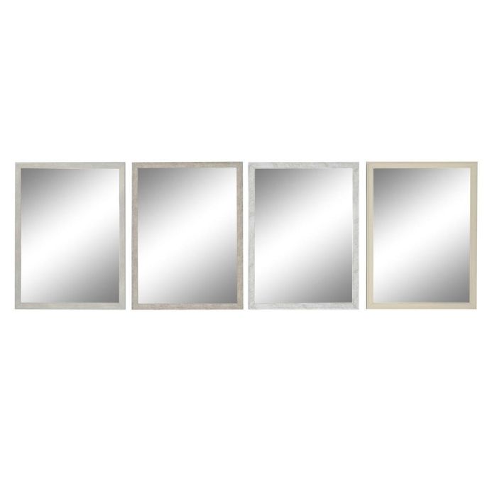 Espejo Tradicional DKD Home Decor Blanco Beige 2 x 76 x 56 cm (4 Unidades)