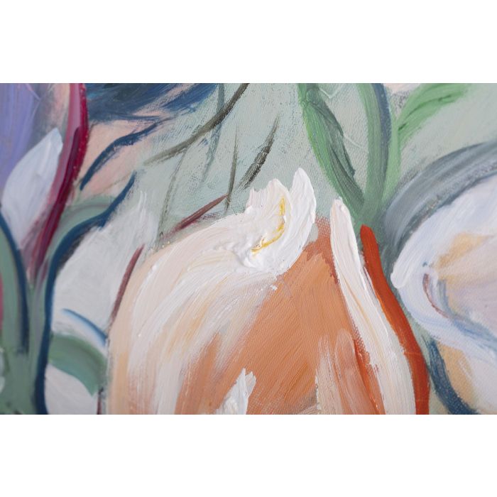 DKD Home Decor Cuadro Shabby Multicolor Flores Lienzo Pino 100x3.7x80 cm (2 Unidades) 3