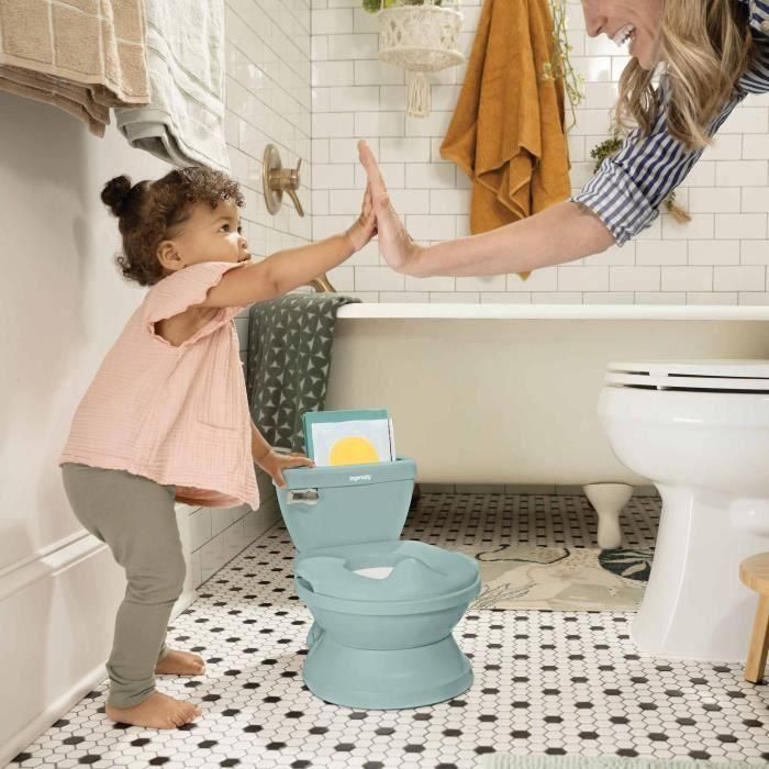 Inodoro infantil INGENUITY Mini con reductor de inodoro incluido, descarga musical y compartimento para toallitas integrado, color verde 1 Inodoro infantil INGENUITY Mini con reductor de inodoro incluido, descarga musical y compartimento para toallitas integrado, color verde 1