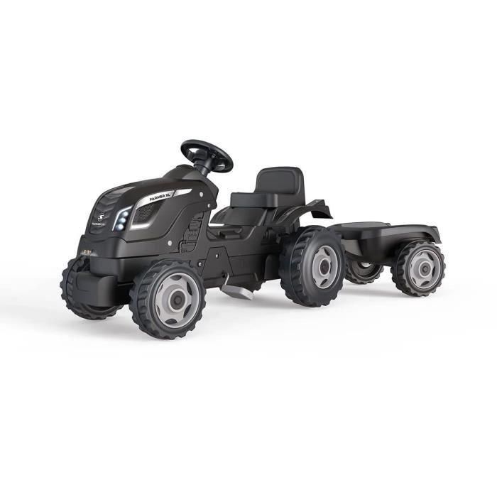 Smoby Farmer XL Pedal Tractor + Trailer - Negro 1 Smoby Farmer XL Pedal Tractor + Trailer - Negro 1