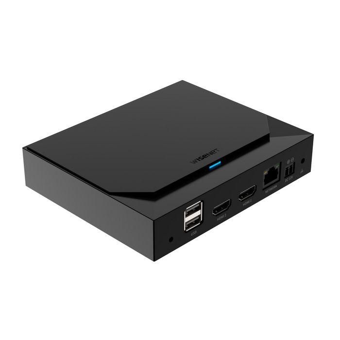 Hanwha Decodificador de vídeo 4 canales puerto HDMI dual 12V/PoE Wisenet 5 Hanwha Decodificador de vídeo 4 canales puerto HDMI dual 12V/PoE Wisenet 5