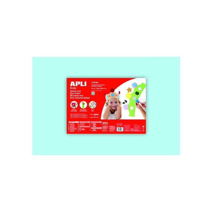 Apli Goma EVA Azul Claro 40x60 cm 2 mm Pack 5 Hojas para Manualidades