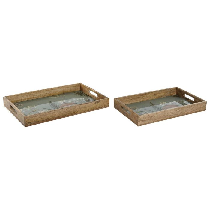 Bandeja Alpino DKD Home Decor Azul Natural 27 x 5.5 x 43.5 cm Set de 2 Bandeja Alpino DKD Home Decor Azul Natural 27 x 5.5 x 43.5 cm Set de 2