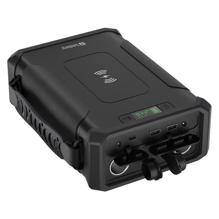 Sandberg Survivor Powerbank 96000 mAh 8 en 1 Robusto, Resistente Agua, USB-C, USB-A QC, DC 12V, Carga Inalámbrica, Linterna