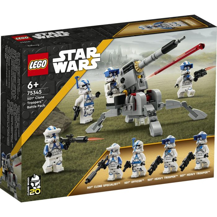 LEGO 75345 Star Wars Pack de Combate Soldados Clon 501, Incluye 4 Minifiguras y Cañón Antivehículo AV-7, +6 Años 7 LEGO 75345 Star Wars Pack de Combate Soldados Clon 501, Incluye 4 Minifiguras y Cañón Antivehículo AV-7, +6 Años 7