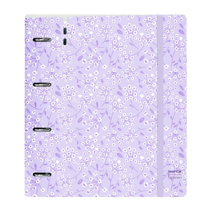 Carpeta de anillas Safta Light purple flowers Morado 27 X 32 X 4 cm 0 Carpeta de anillas Safta Light purple flowers Morado 27 X 32 X 4 cm 0