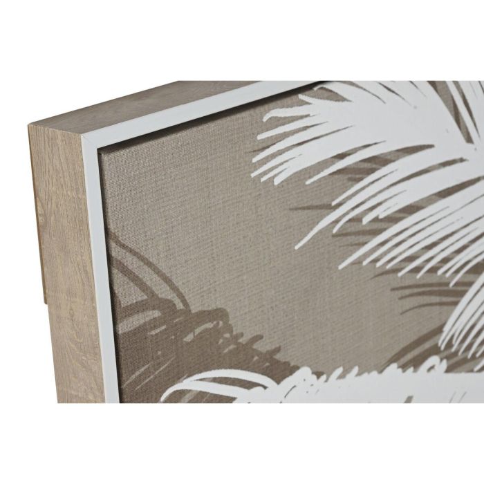 Cuadro Home ESPRIT Blanco Beige Palmeras Mediterráneo 83 x 4 x 123 cm (2 Unidades) 3