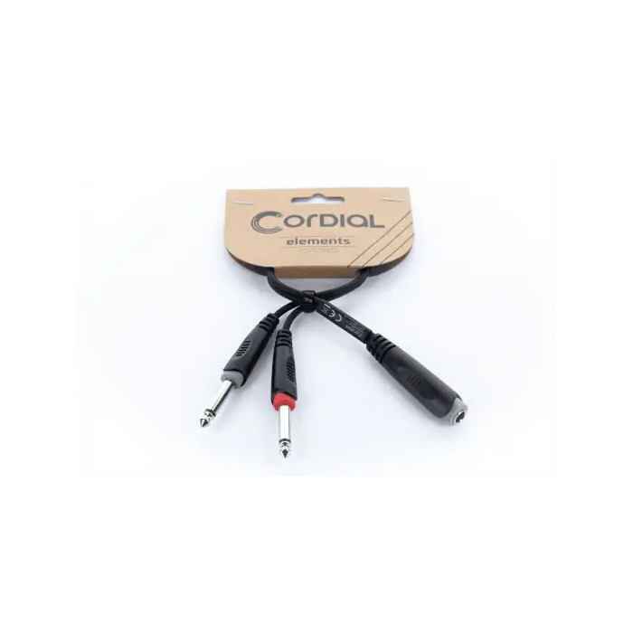 Cordial Cable Y Jack Estéreo Hembra a 2 Jacks Mono Macho 30 cm 2
