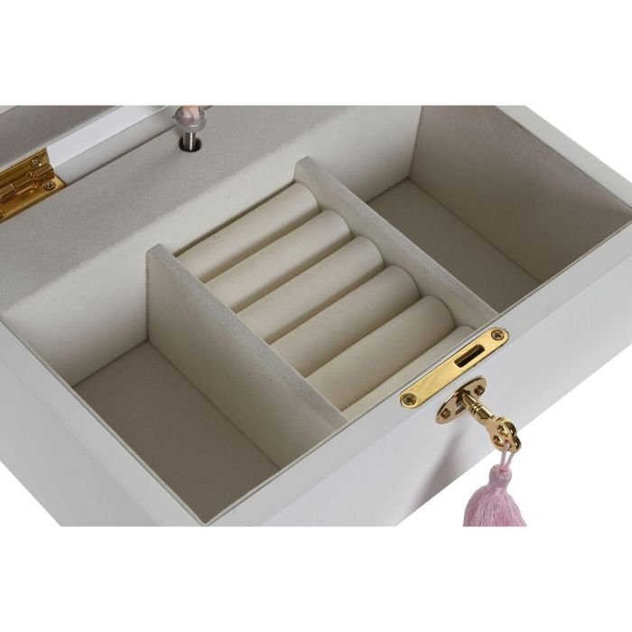 DKD Home Decor Joyero Romantico Blanco Madera Espejo Musical 15 x 10 x 21 cm 4 DKD Home Decor Joyero Romantico Blanco Madera Espejo Musical 15 x 10 x 21 cm 4