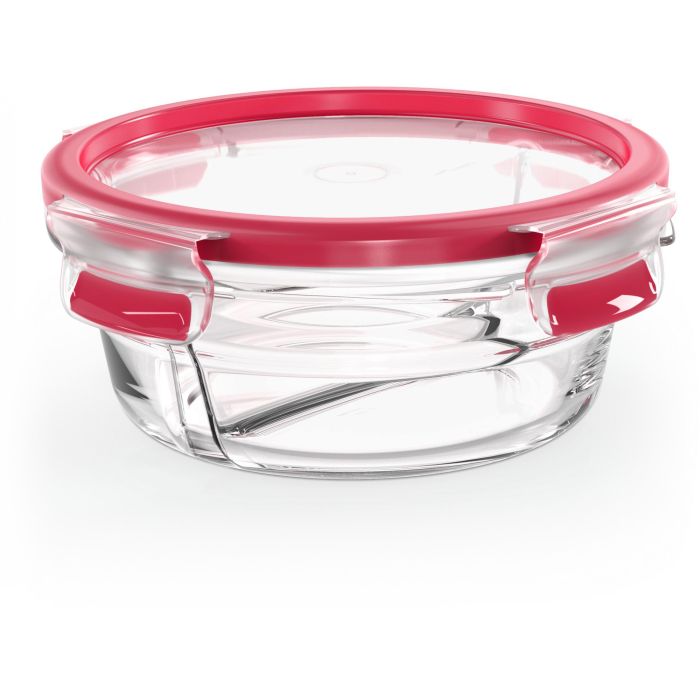 Emsa N10402 Clip & Close Glas Frischhaltedose redonda Transparente/Roja