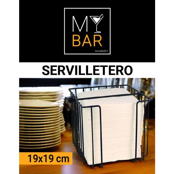 Servilletero de metal My Bar 19x19 cm (8 Unidades) 3 Servilletero de metal My Bar 19x19 cm (8 Unidades) 3