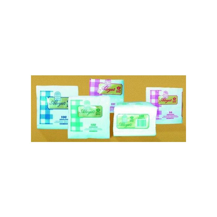 Servilleta Papel Aloya´S 30X30 Cm. 1 Capa Blanco Paquete De 100