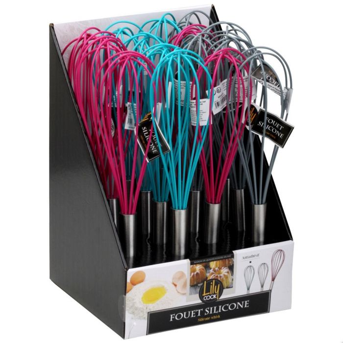 Lily Cook Batidor de Silicona Resistente Anti-rayaduras con Mango de Acero Inoxidable, 29 cm 3