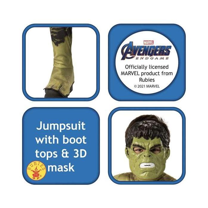 Disfraz infantil hulk avengers endgame classic talla s (3/4 años) 2 Disfraz infantil hulk avengers endgame classic talla s (3/4 años) 2