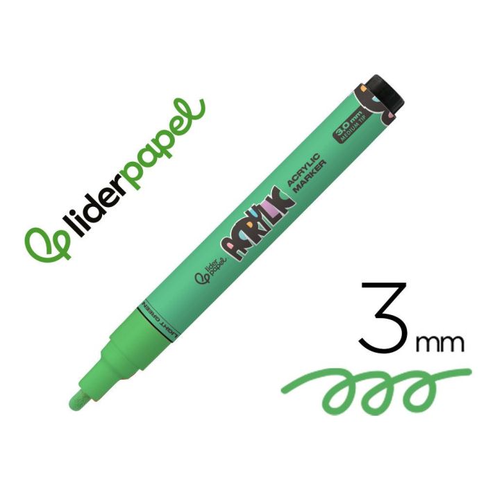 Rotulador Liderpapel Acrylic Base Agua Todo Tipo De Superficie Punta Redonda 3 mm Verde Claro Rotulador Liderpapel Acrylic Base Agua Todo Tipo De Superficie Punta Redonda 3 mm Verde Claro