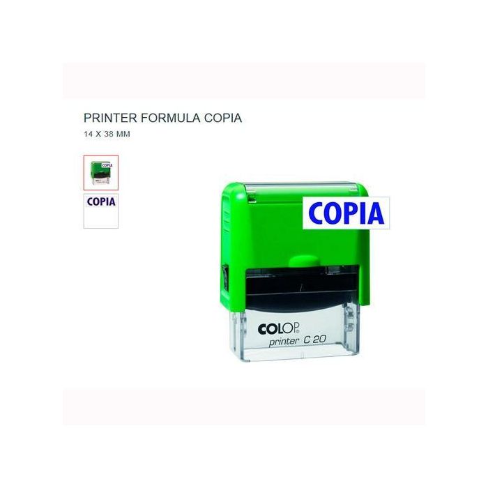 Colop Sello Printer C20 Formula " Copia " Almohadilla E-20 14x38 mm Azul Carcasa Kiwi Colop Sello Printer C20 Formula " Copia " Almohadilla E-20 14x38 mm Azul Carcasa Kiwi