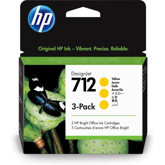 HP DesignJet T200/T600, 3 Pack Cartuchos Amarillo 712 HP DesignJet T200/T600, 3 Pack Cartuchos Amarillo 712