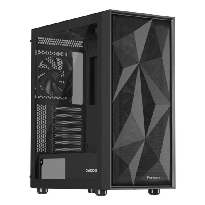 GENESIS 605F Midi Tower Negro PC Juego ATX Micro-ATX Mini-ITX con Ventana de Vidrio Templado y Filtro Anti-polvo
